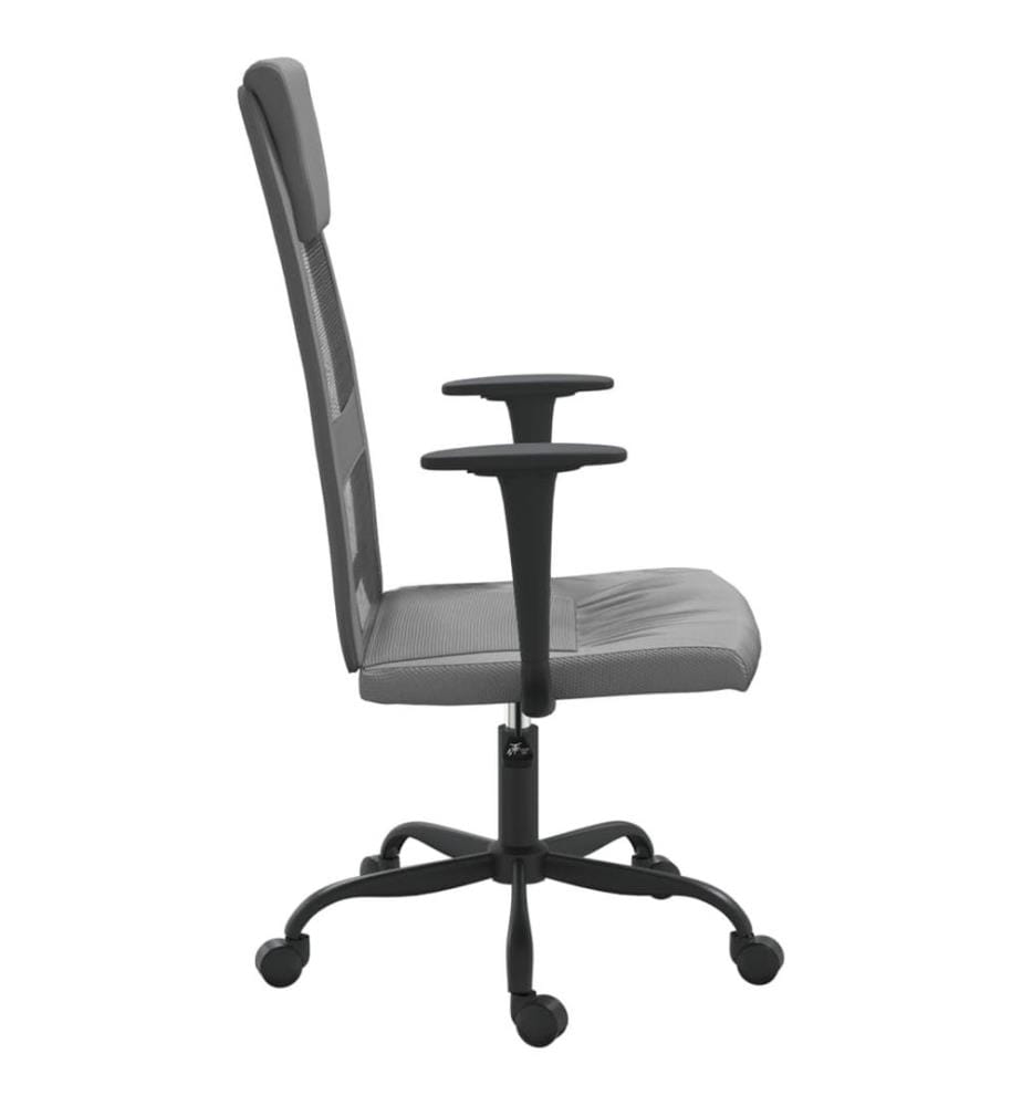 Bürostuhl Höhenverstellbar Grau Netzstoff und Kunstleder