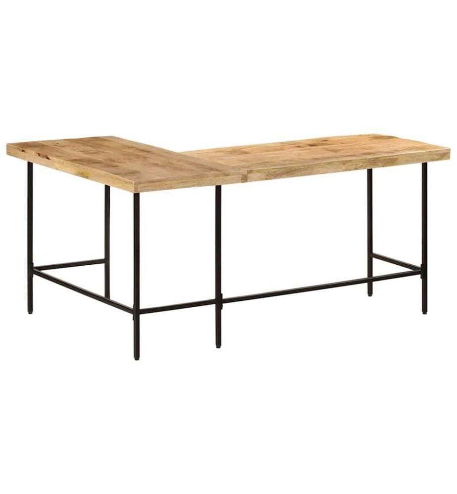Schreibtisch 165x110x77 cm Massivholz Mango und Eisen