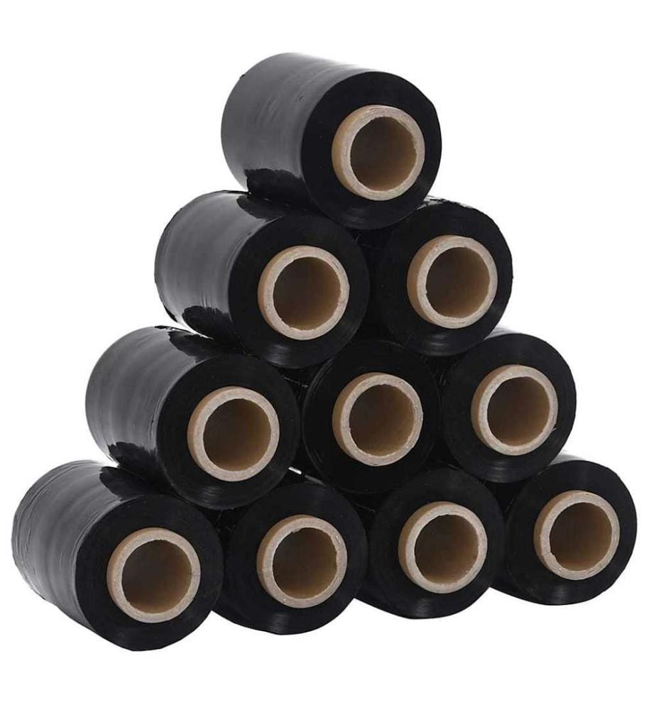 Stretchfolien 10 Stk. Schwarz 23 µm 10 cm x 300 m