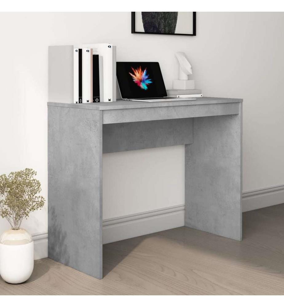 Bureau Gris béton 90x40x72 cm Bois d'ingénierie