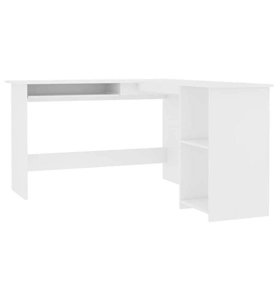 Eckschreibtisch in L-Form Weiss 120x140x75 cm Holzwerkstoff