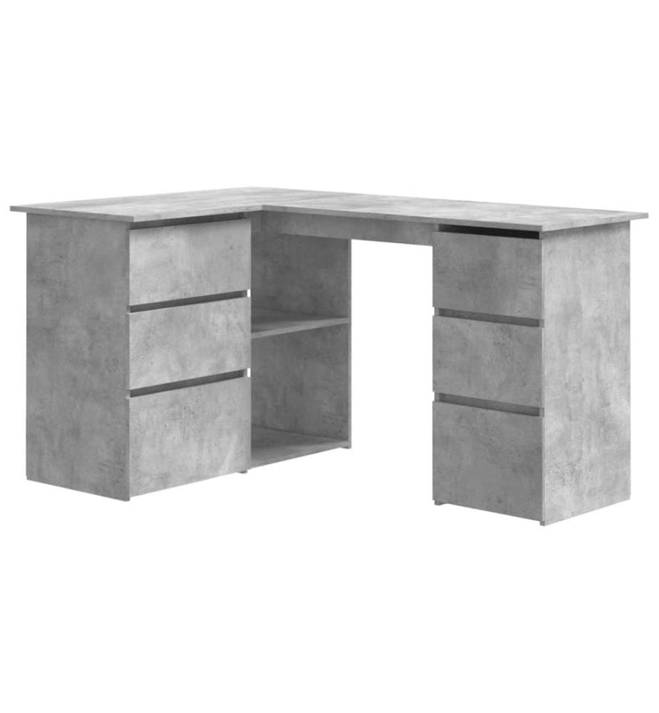 Eckschreibtisch Betongrau 145x100x76 cm Holzwerkstoff