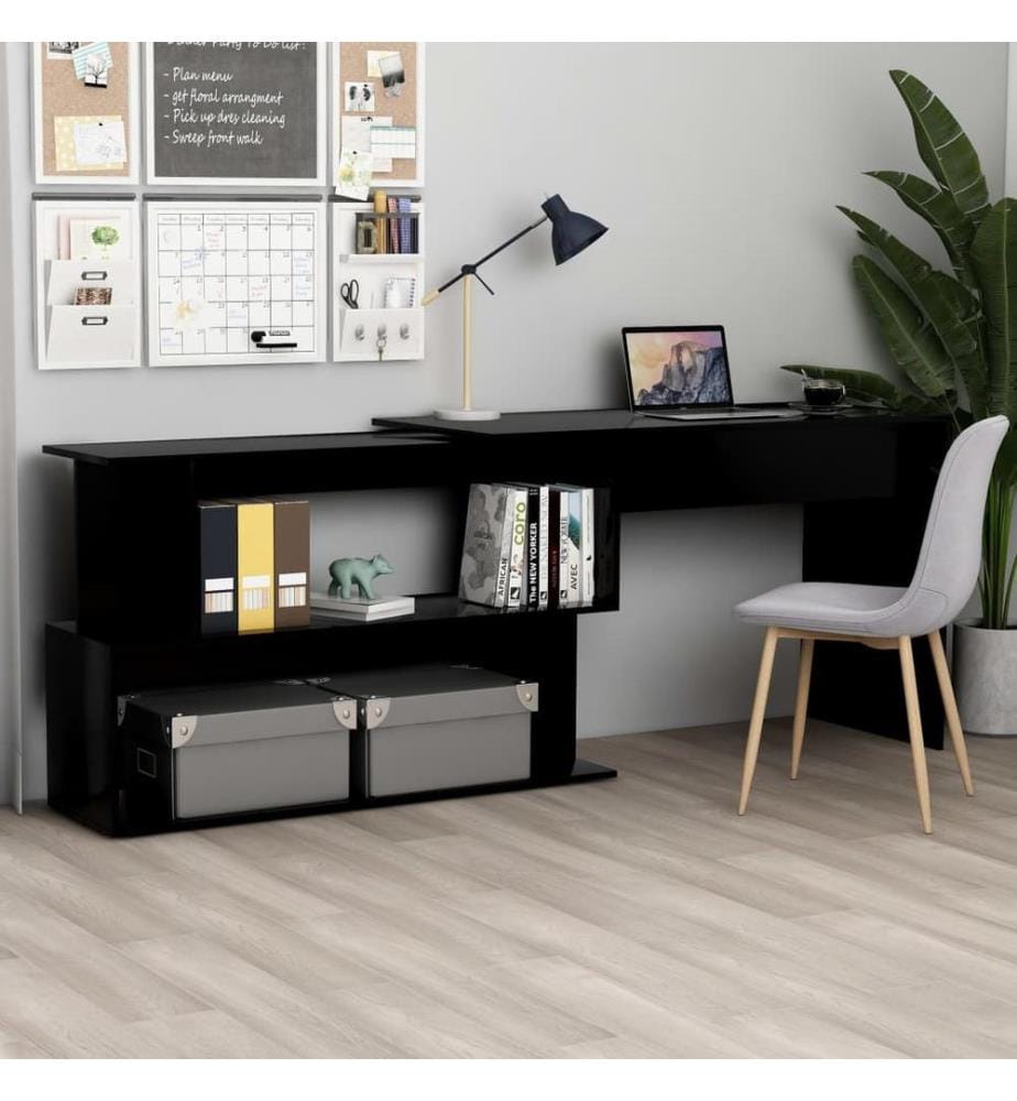 Eckschreibtisch Schwarz 200x50x76 cm Holzwerkstoff