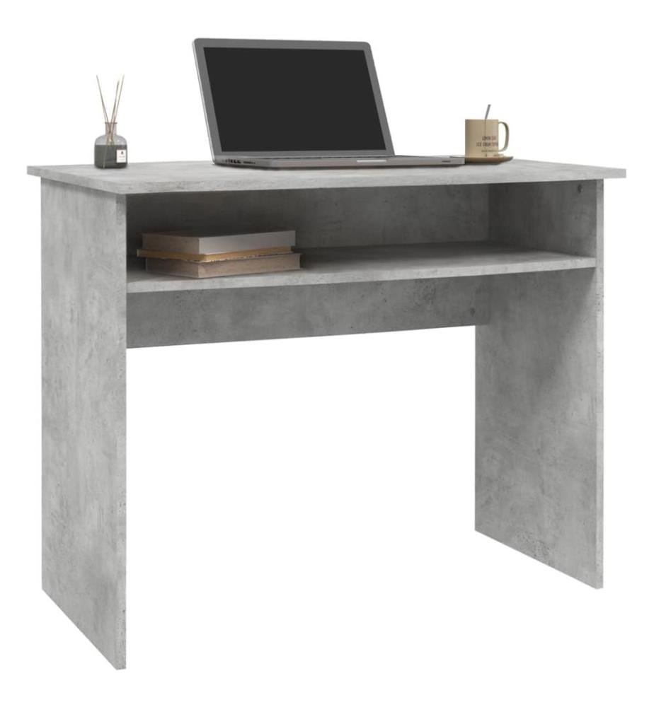Bureau Gris béton 90x50x74 cm Bois d'ingénierie