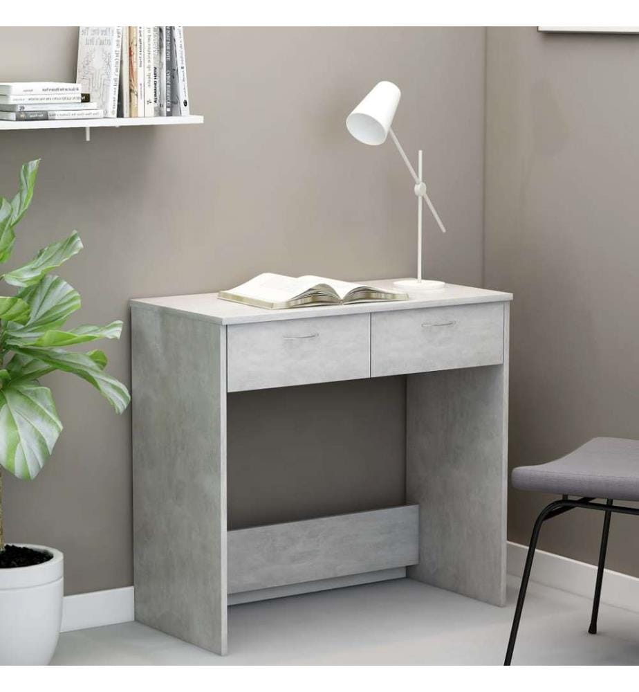 Bureau Gris béton 80x40x75 cm Bois d'ingénierie