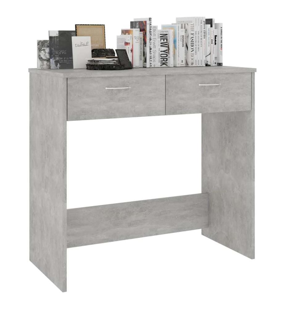 Bureau Gris béton 80x40x75 cm Bois d'ingénierie
