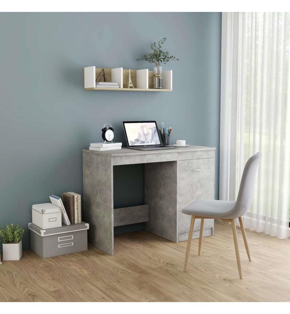 Schreibtisch Betongrau 100x50x76 cm Holzwerkstoff