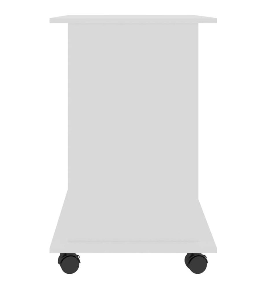 Bureau d'ordinateur Blanc 80x50x75 cm Bois d'ingénierie