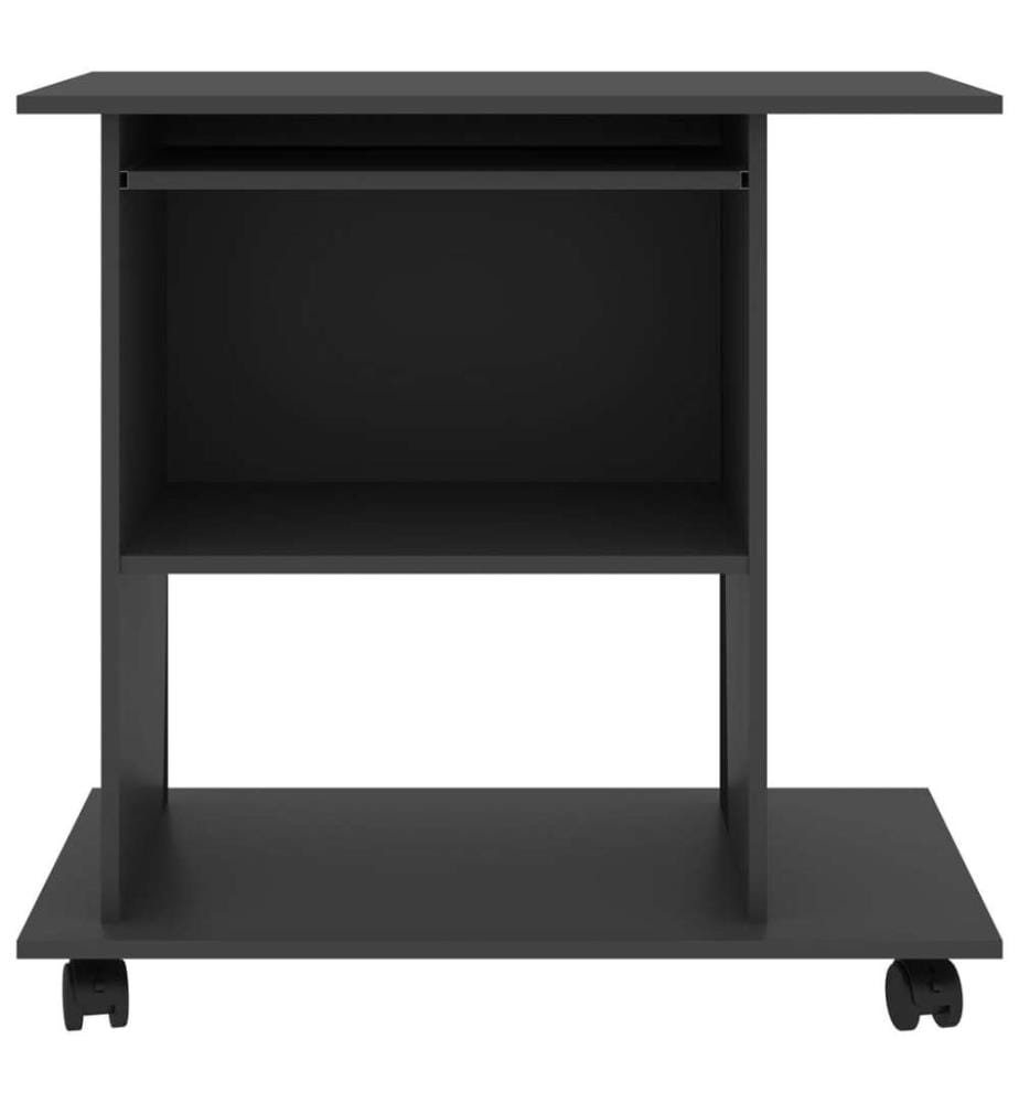 Bureau d'ordinateur Gris 80x50x75 cm Aggloméré