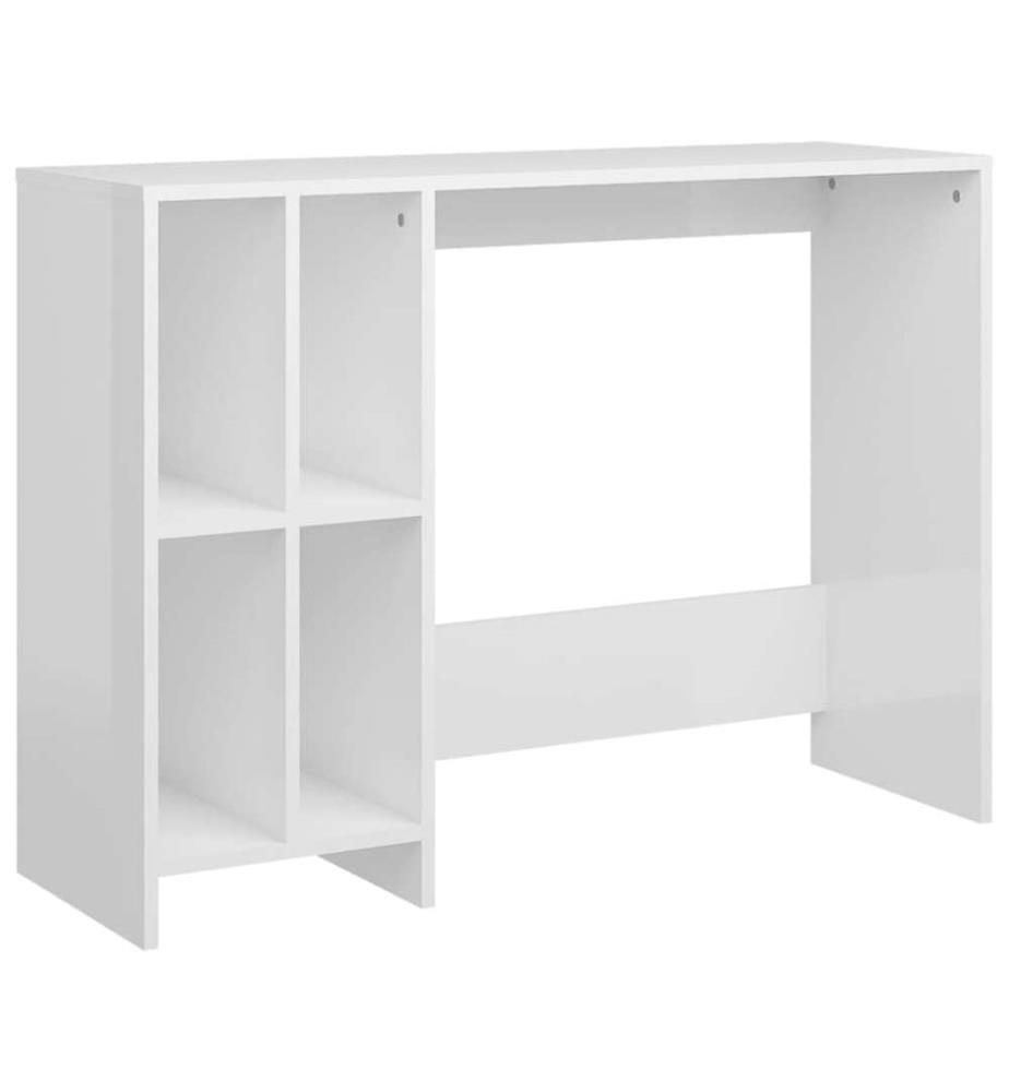 Computertisch Hochglanz-Weiss 102,5x35x75 cm Holzwerkstoff
