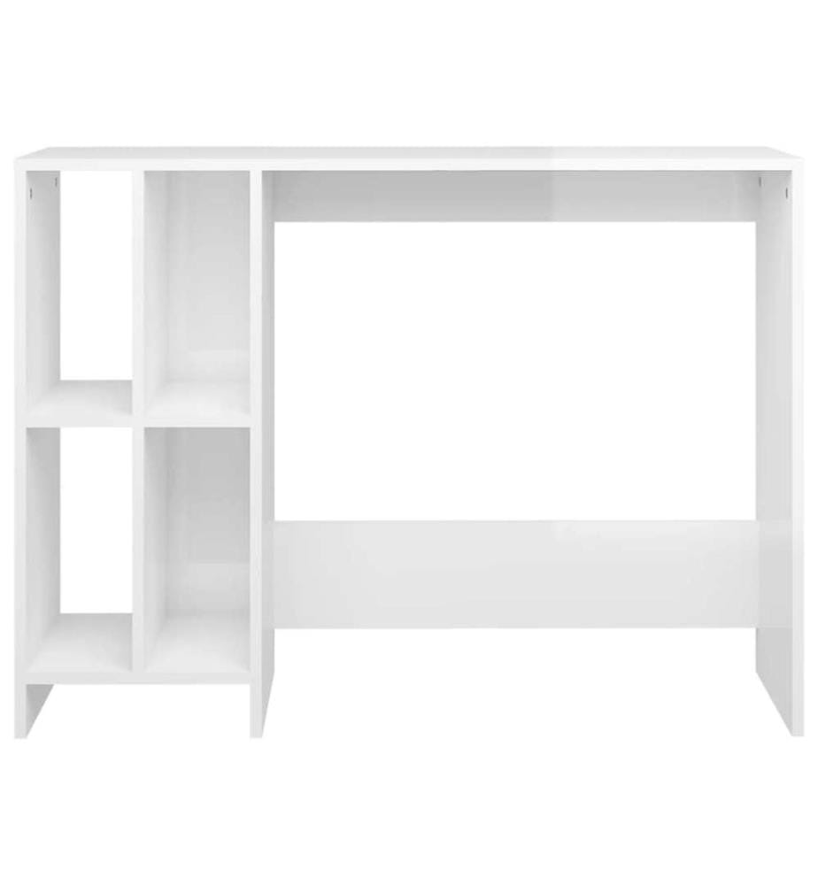 Computertisch Hochglanz-Weiss 102,5x35x75 cm Holzwerkstoff