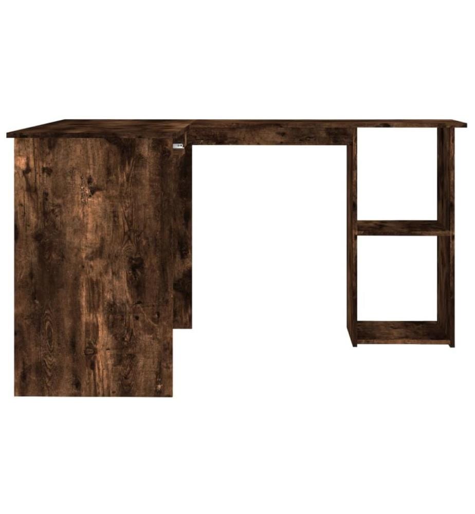 Bureau d'angle chêne fumé 120x140x75 cm bois d'ingénierie