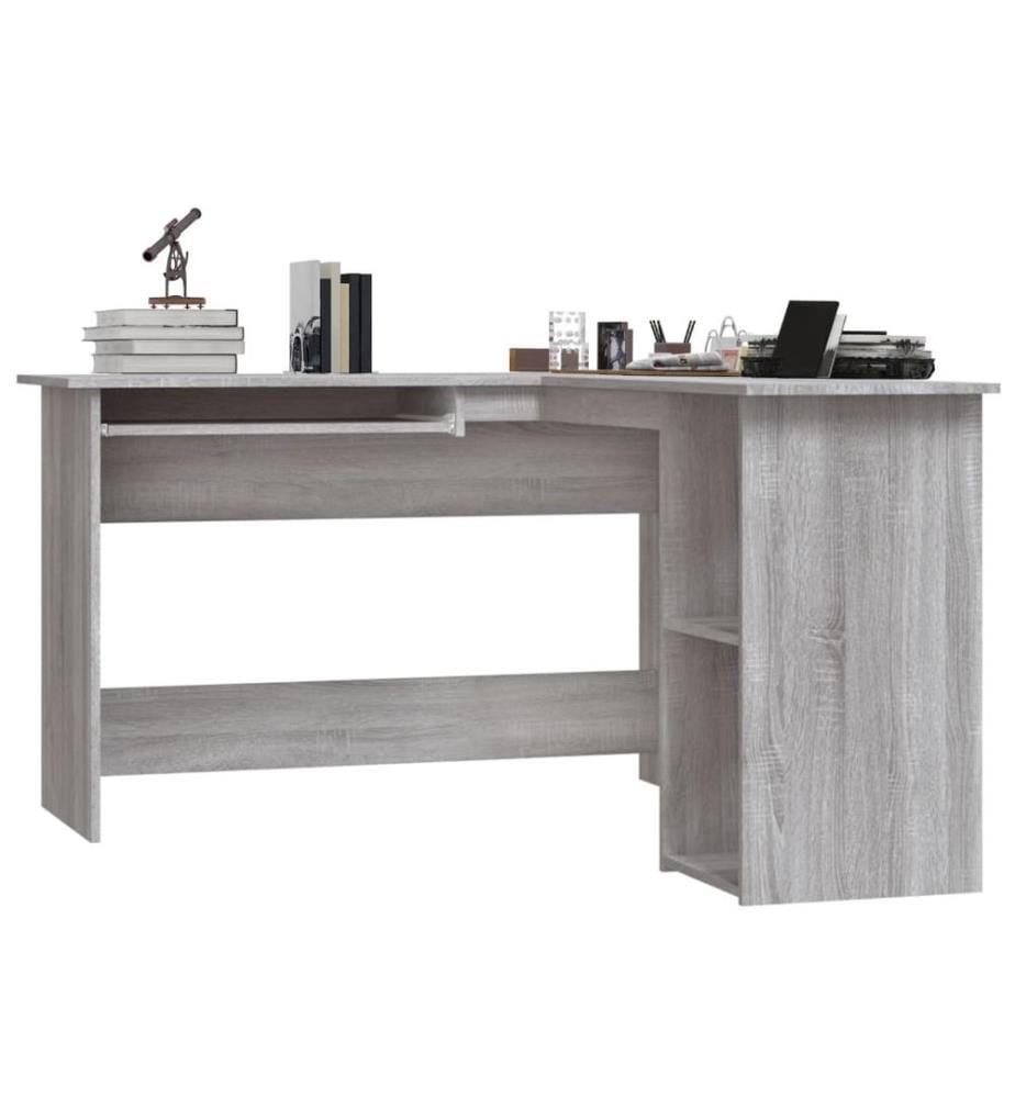 Eckschreibtisch Grau Sonoma 120x140x75 cm Holzwerkstoff