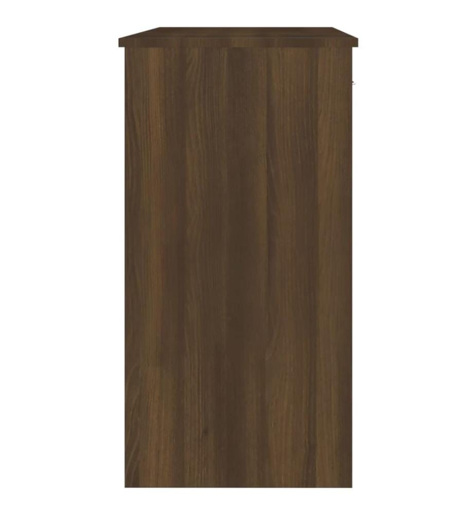 Bureau chêne marron 80x40x75 cm bois d'ingénierie