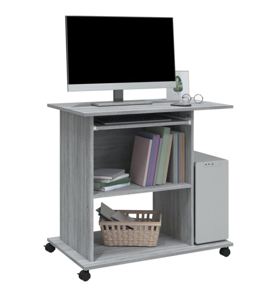 Schreibtisch Grau Sonoma 80x50x75 cm Holzwerkstoff