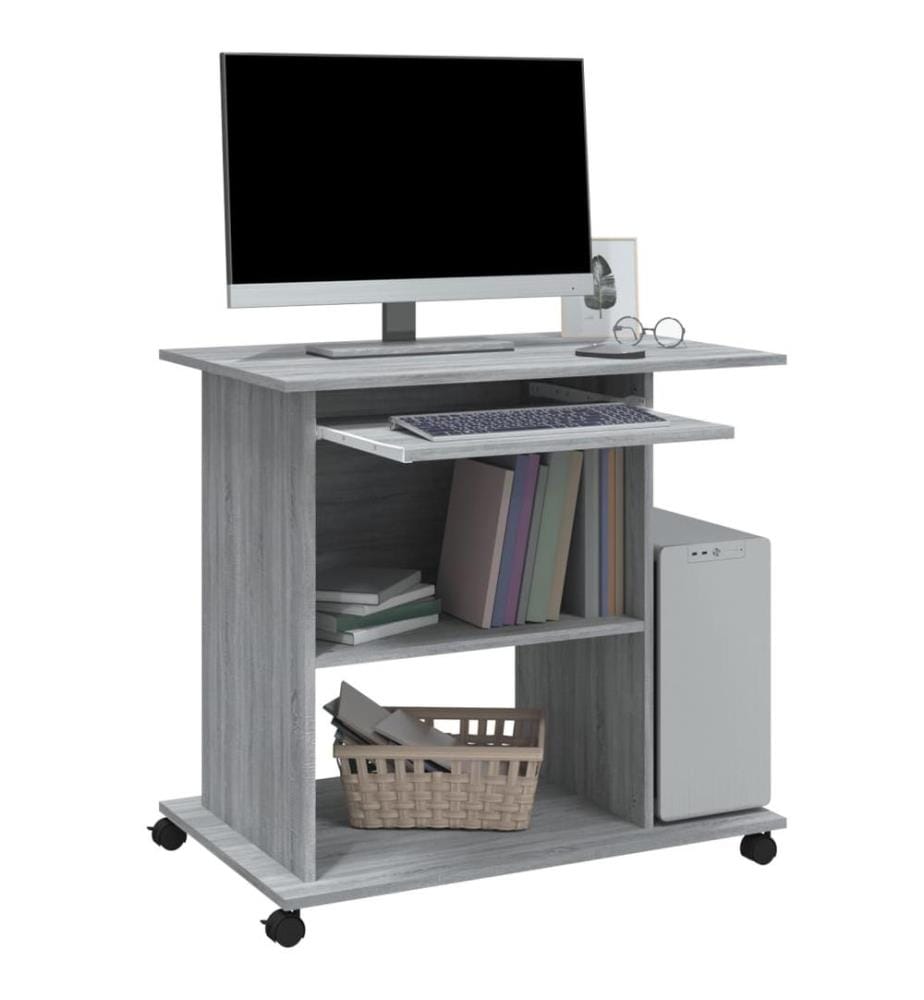 Schreibtisch Grau Sonoma 80x50x75 cm Holzwerkstoff
