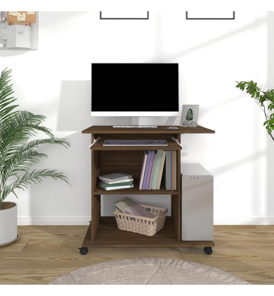 Schreibtisch Braun Eichen-Optik 80x50x75 cm Holzwerkstoff