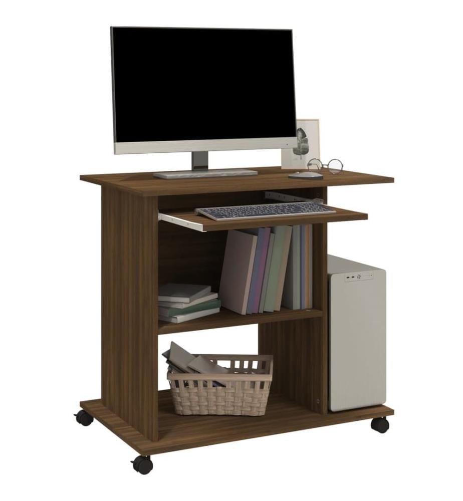 Schreibtisch Braun Eichen-Optik 80x50x75 cm Holzwerkstoff