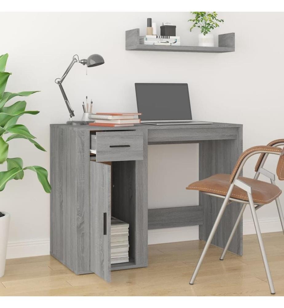 Bureau Sonoma gris 100x49x75 cm Bois d'ingénierie