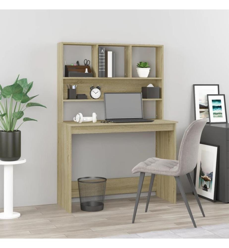 Schreibtisch mit Regal Sonoma-Eiche 102x45x148 cm Holzwerkstoff