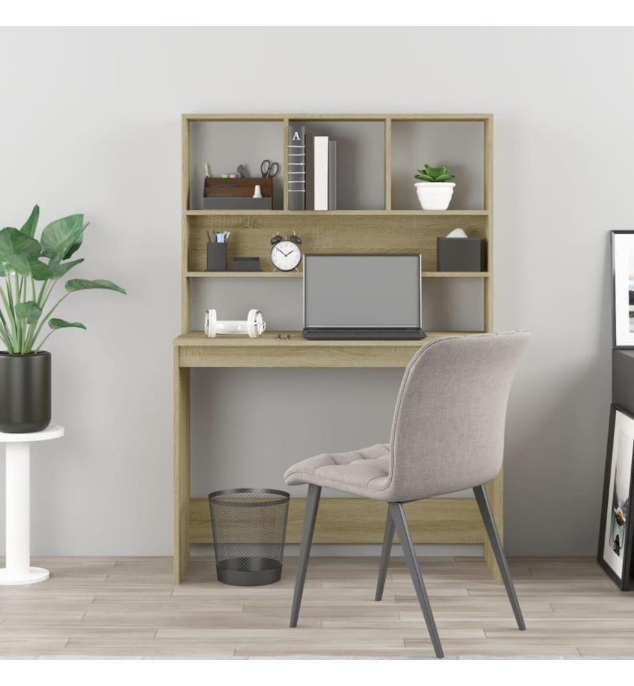 Schreibtisch mit Regal Sonoma-Eiche 102x45x148 cm Holzwerkstoff