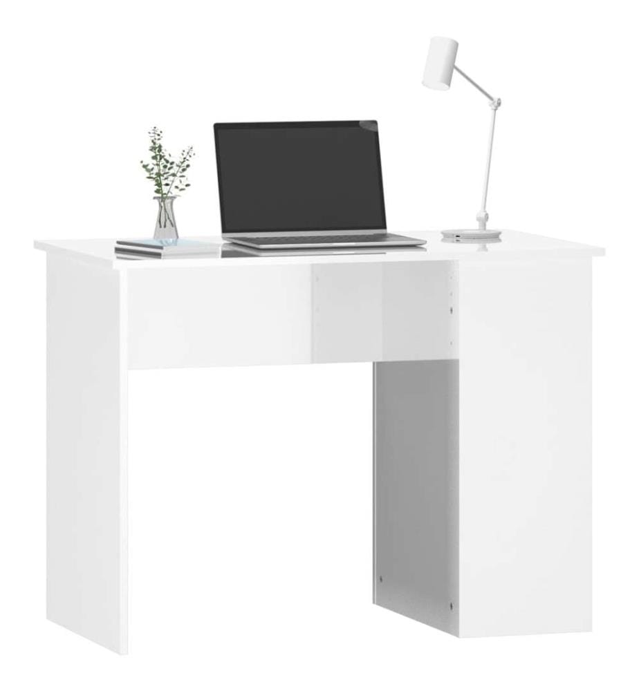 Schreibtisch Hochglanz-Weiss 100x55x75 cm Holzwerkstoff