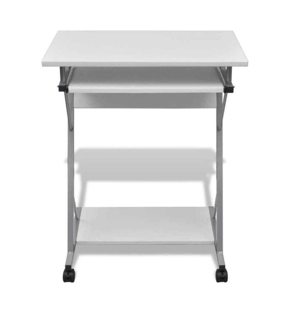 Computertisch Computerwagen PC Tisch Bürotisch Laptop auf Rollen weiss