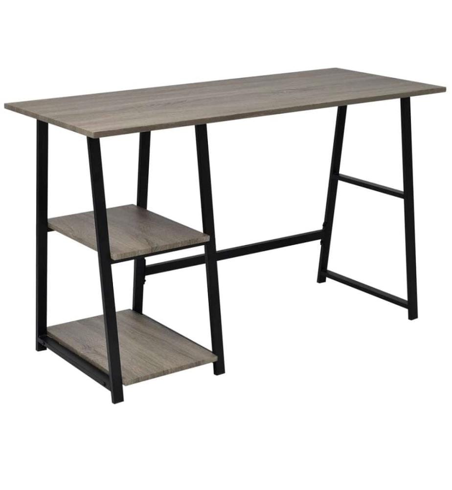 Schreibtisch mit 2 Regalen Grau und Eiche