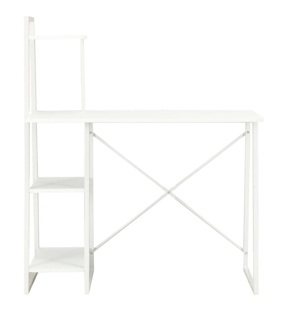 Schreibtisch mit Regaleinheit Weiss 102×50×117 cm