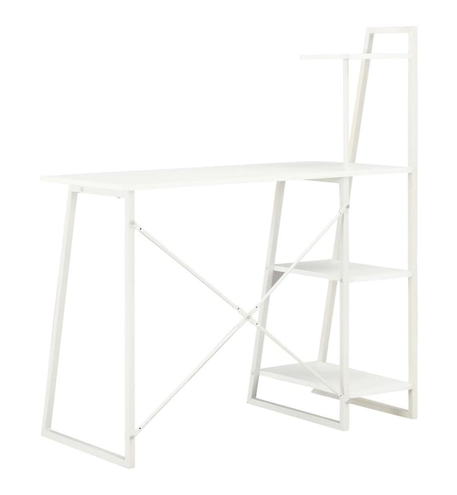 Schreibtisch mit Regaleinheit Weiss 102×50×117 cm