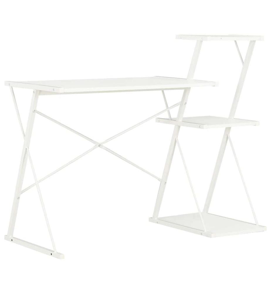 Schreibtisch mit Regal Weiss 116×50×93 cm