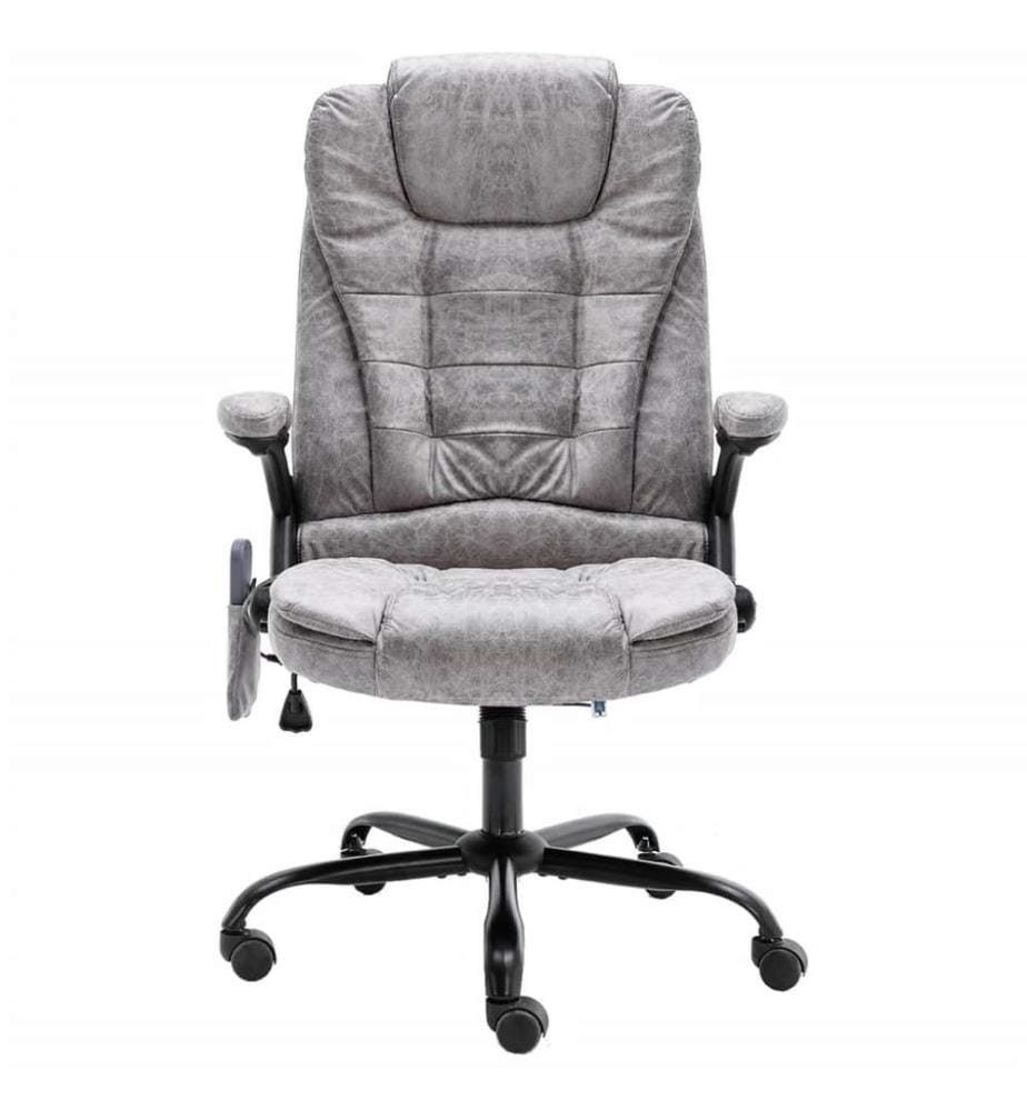 Chaise de bureau de massage gris clair similicuir daim