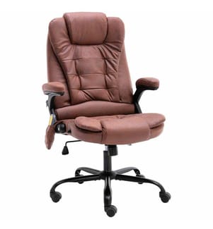 Bürostuhl mit Massagefunktion Hellbraun Wildleder-Optik