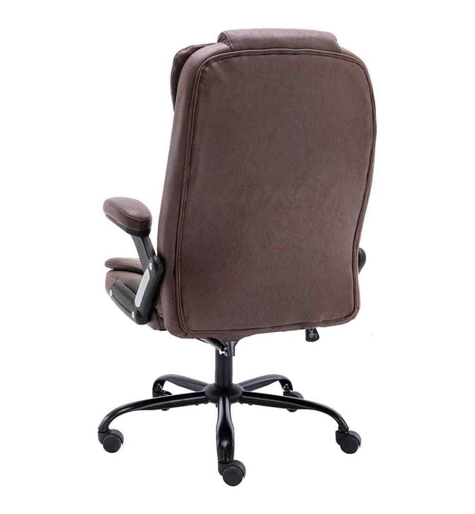 Chaise de bureau de massage marron foncé similicuir daim