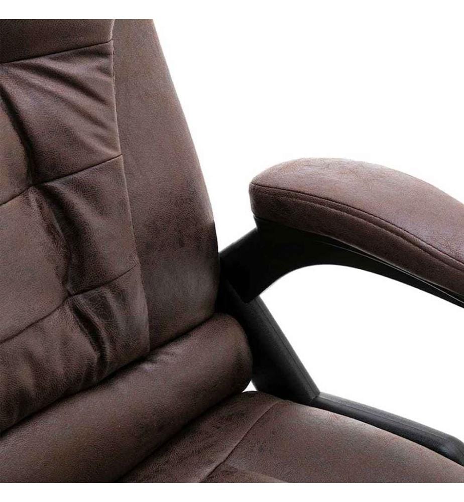 Chaise de bureau de massage marron foncé similicuir daim