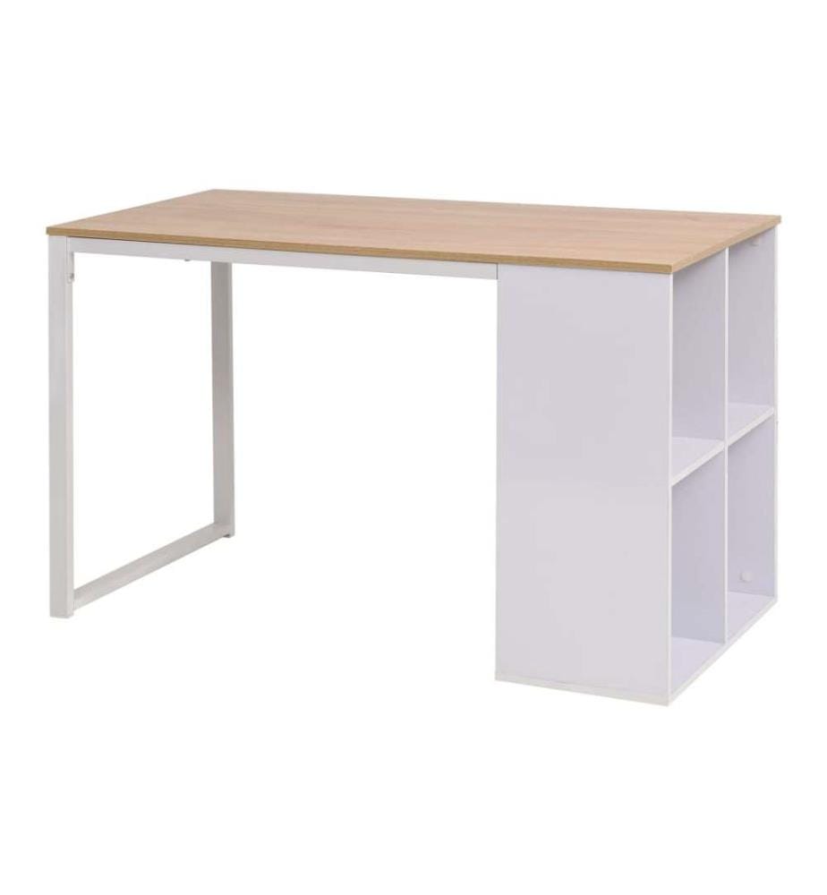 Table d'écriture 120x60x75 cm Chêne et blanc