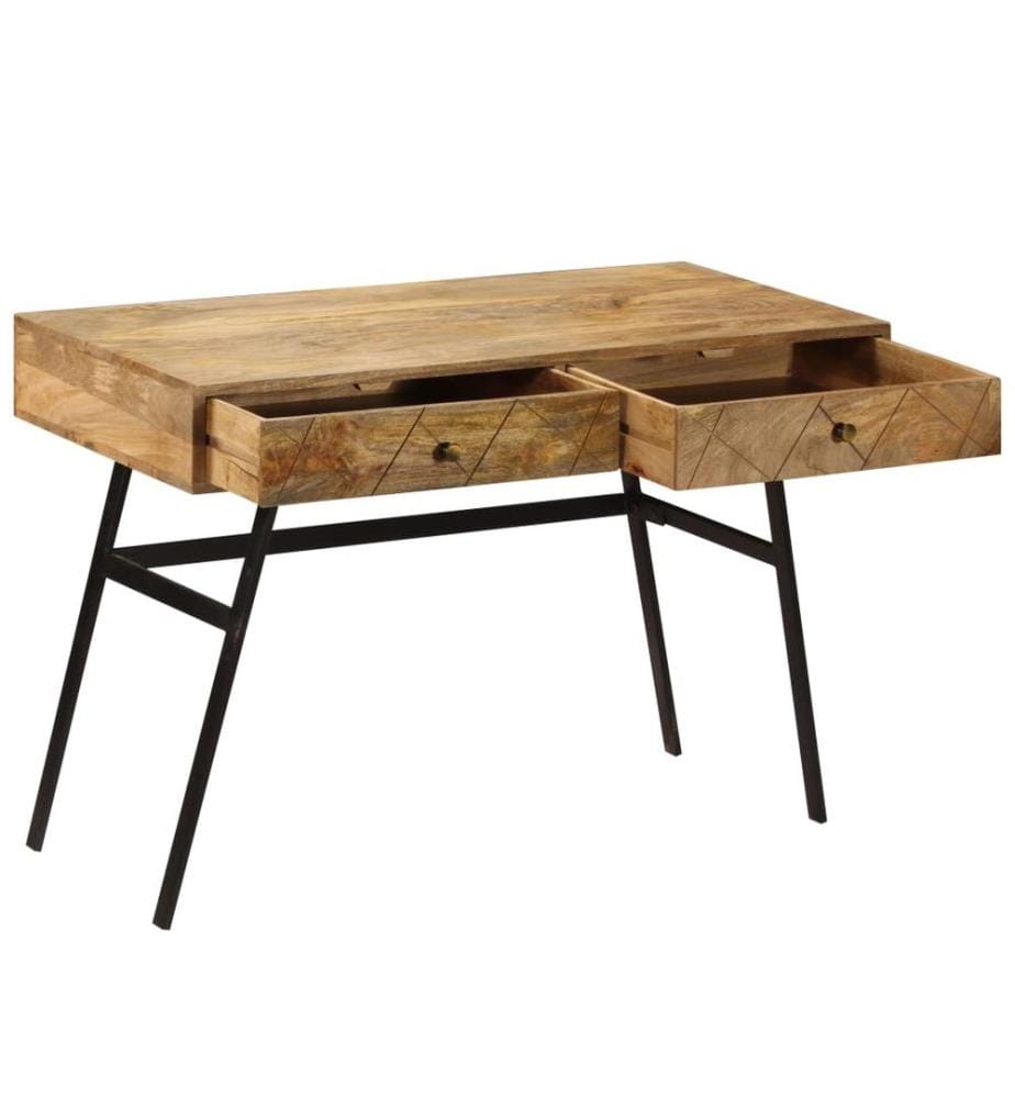 Schreibtisch mit Schubladen Massivholz Mango 110×50×76 cm