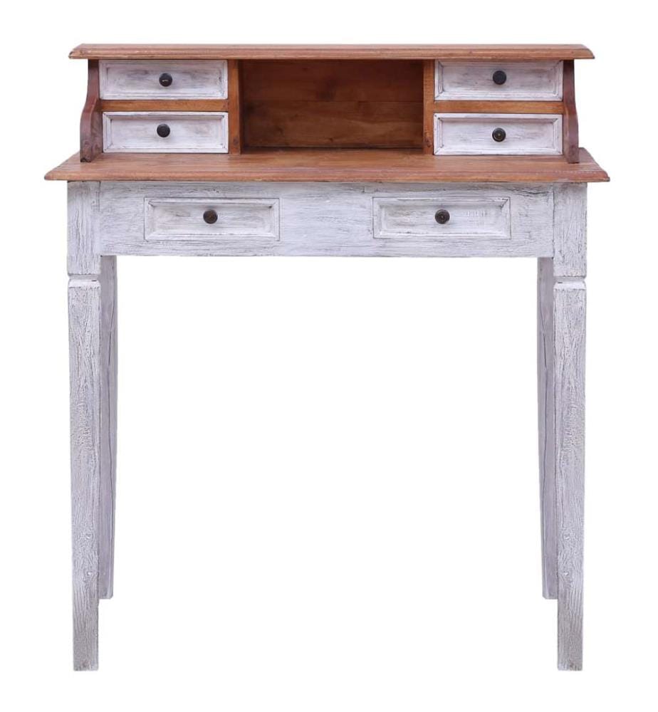Schreibtisch mit Schubladen 90x50x101 cm Altholz Massiv