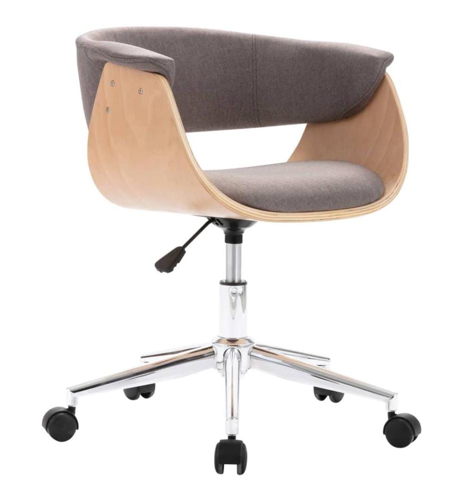 Drehbarer Bürostuhl Taupe Bugholz und Stoff