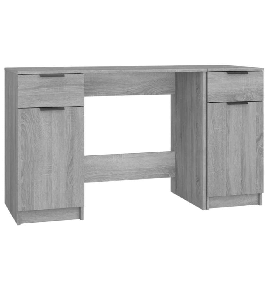 Schreibtisch mit Beistellschrank Grau Sonoma Holzwerkstoff