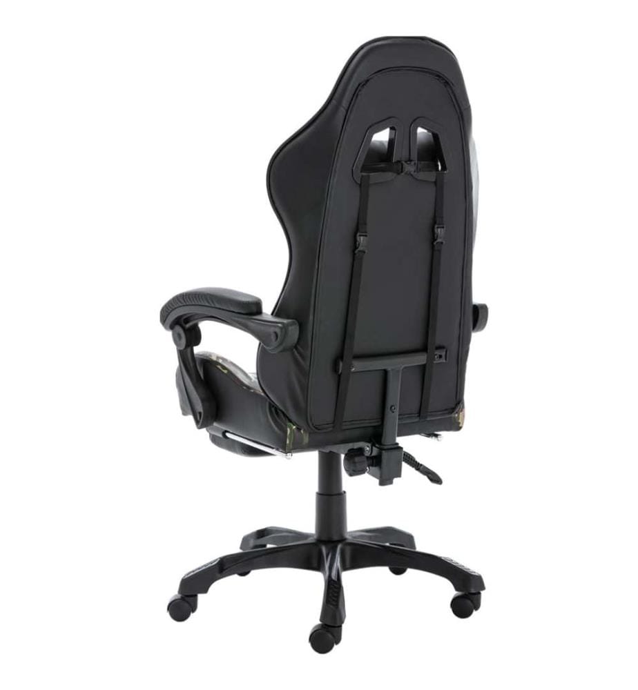 Fauteuil de jeux vidéo repose-pied Noir/camouflage Similicuir