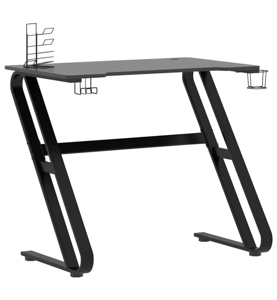 Bureau de jeu avec pieds en forme de ZZ Noir 90x60x75 cm