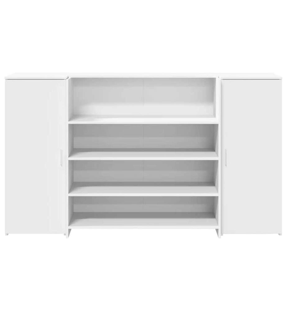 Bureau de réception blanc 180x50x103,5 cm bois d'ingénierie