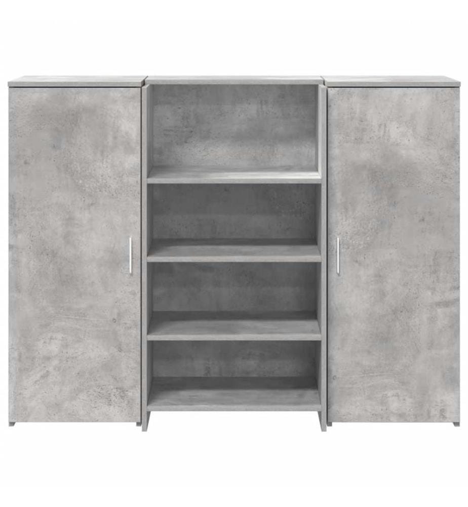 Bureau de réception gris béton 135x50x103,5cm bois d'ingénierie