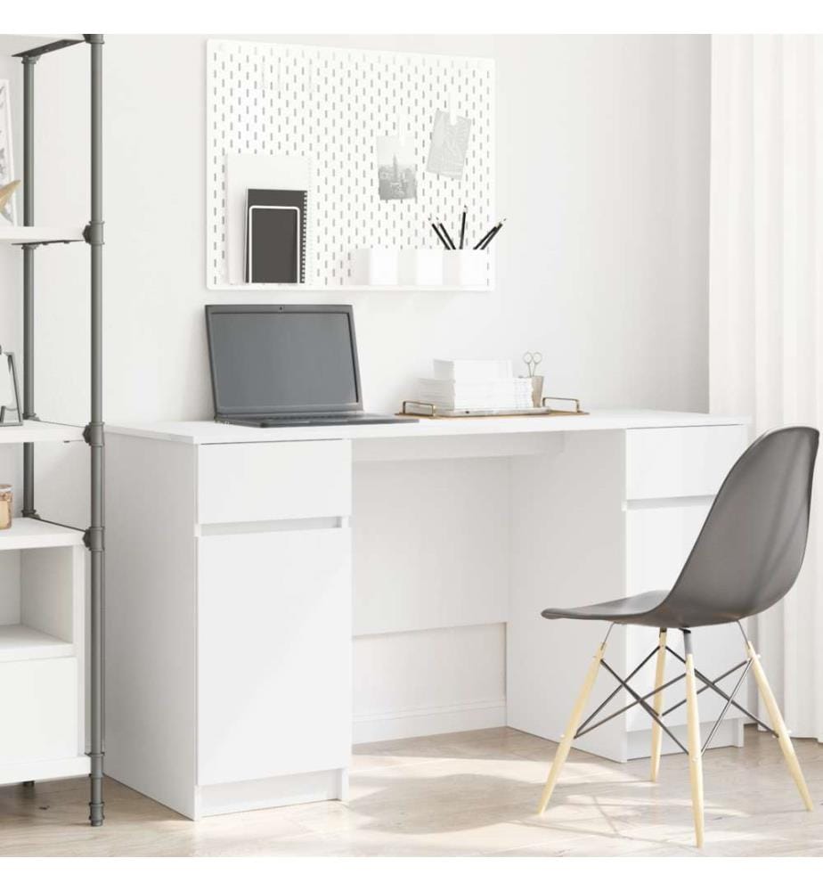Schreibtisch Weiss 140x49x76 cm Holzwerkstoff