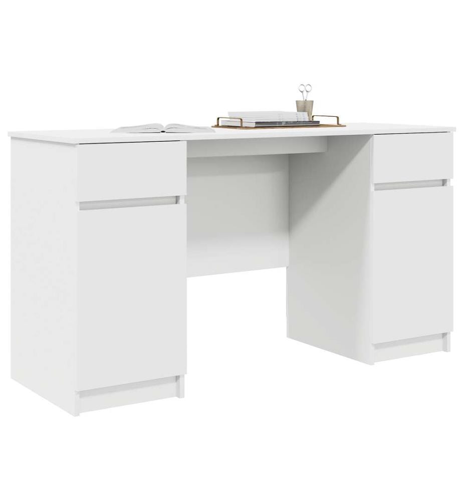 Schreibtisch Weiss 140x49x76 cm Holzwerkstoff
