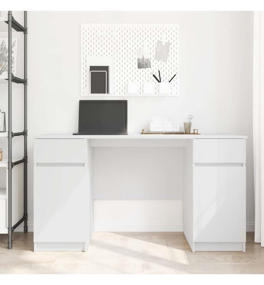 Schreibtisch Weiss 140x49x76 cm Holzwerkstoff