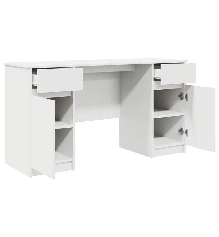 Schreibtisch Weiss 140x49x76 cm Holzwerkstoff