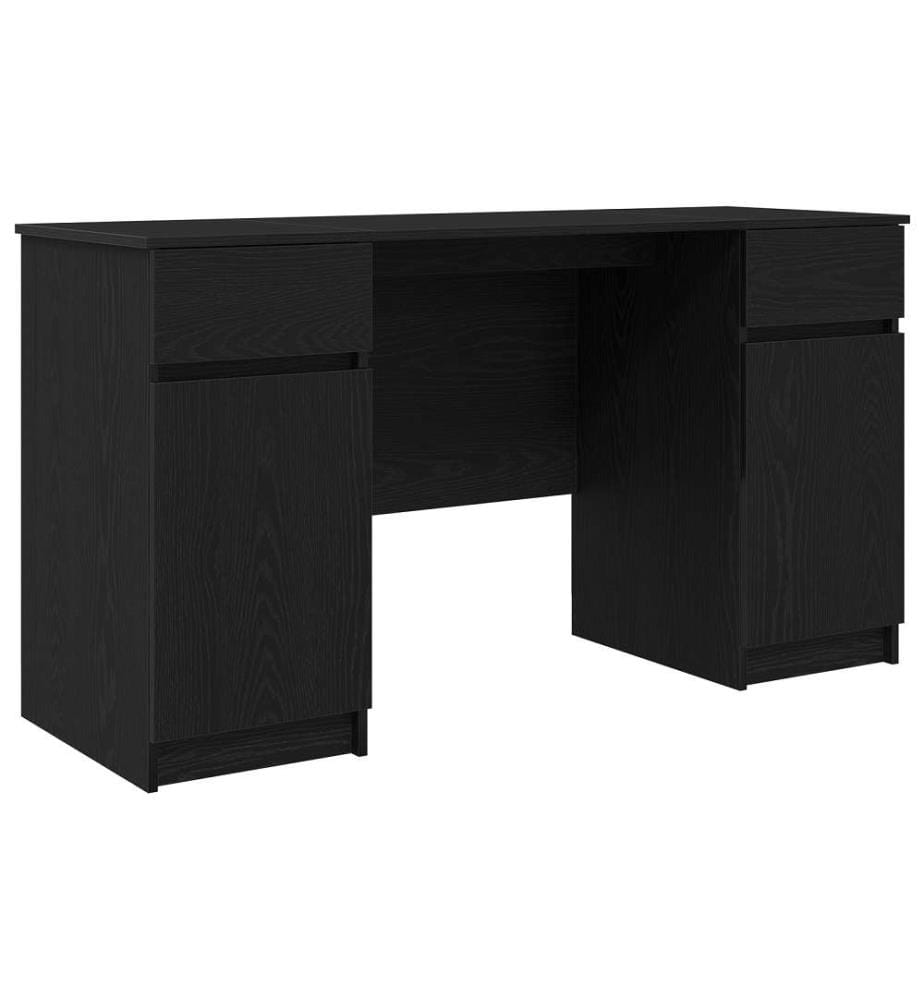 Schreibtisch Schwarz Eiche 140x49x76 cm Holzwerkstoff
