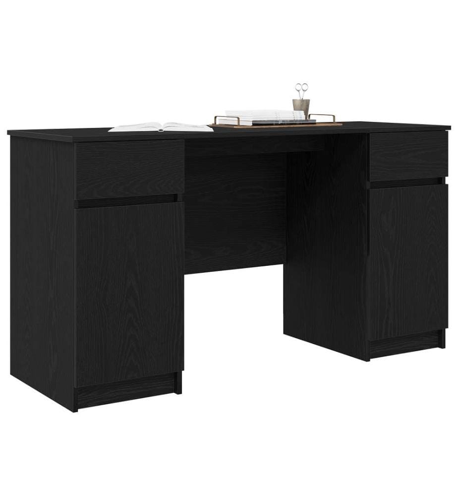 Schreibtisch Schwarz Eiche 140x49x76 cm Holzwerkstoff
